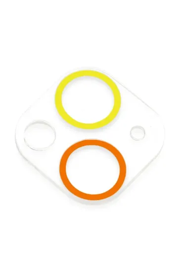 Newface iPhone 14 Renkli Kamera Lens Koruma Cam - Sarı-Turuncu resmi