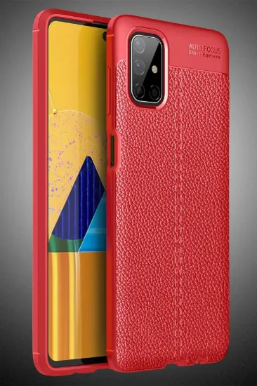 Newface Samsung Galaxy M51 Kılıf Auto Focus Kapak - Kırmızı resmi