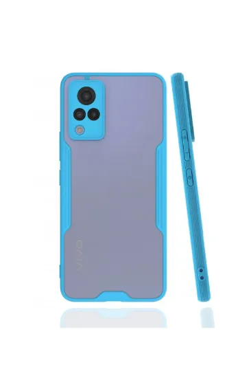 Newface Vivo V21 Kılıf Platin Silikon - Mavi resmi