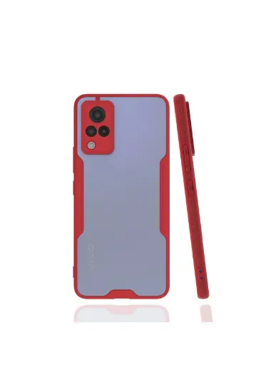 Newface Vivo V21 Kılıf Platin Silikon - Kırmızı resmi