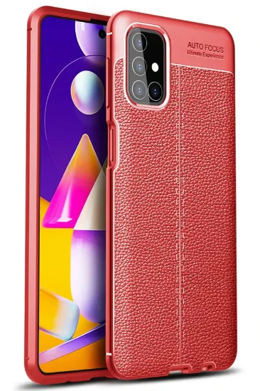 Newface Samsung Galaxy M31S Kılıf Auto Focus Kapak - Kırmızı resmi