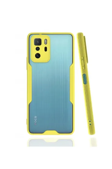 Newface Xiaomi Poco X3 GT Kılıf Platin Silikon - Sarı resmi