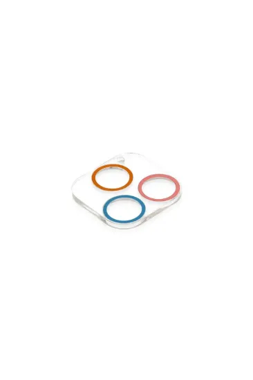 Newface iPhone 14 Pro Renkli Kamera Lens Koruma Cam - Pembe-Mavi resmi
