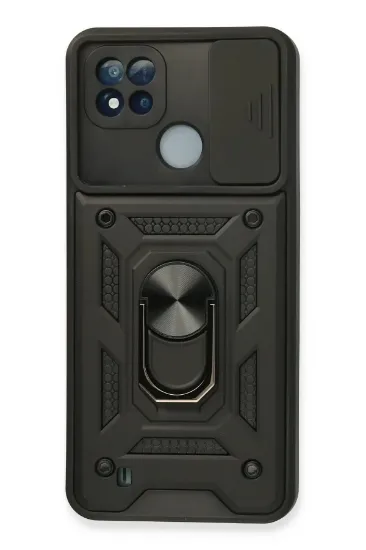 Newface Realme C11 2021 Kılıf Pars Lens Yüzüklü Silikon - Siyah resmi