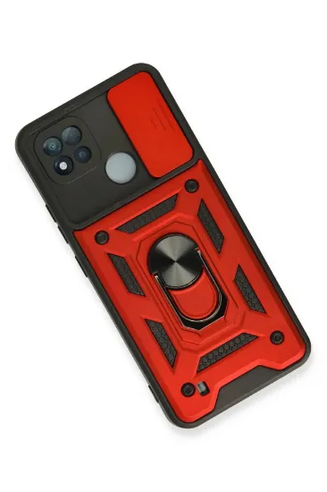 Newface Realme C11 2021 Kılıf Pars Lens Yüzüklü Silikon - Kırmızı resmi