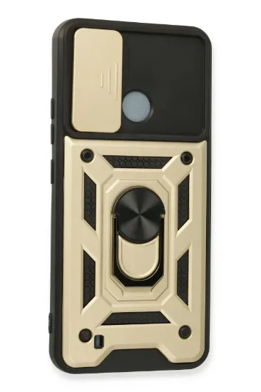 Newface Realme C11 2021 Kılıf Pars Lens Yüzüklü Silikon - Gold resmi