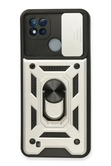 Newface Realme C11 2021 Kılıf Pars Lens Yüzüklü Silikon - Gümüş resmi