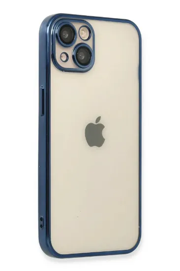 Newface iPhone 13 Kılıf Razer Lensli Silikon - Mavi resmi