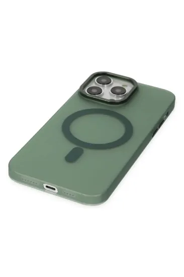 Newface iPhone 13 Pro Kılıf Lodos Magneticsafe Mat Kapak - Köknar Yeşili resmi