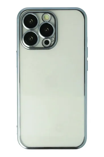 Newface iPhone 13 Pro Max Kılıf Razer Lensli Silikon - Mavi resmi