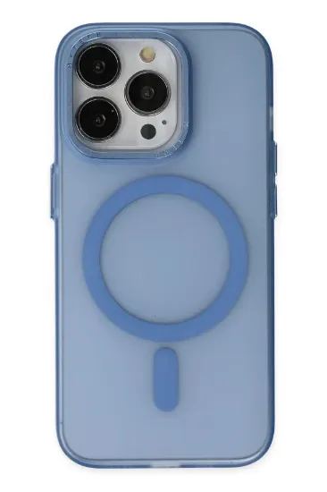 Newface iPhone 14 Pro Kılıf Lodos Magneticsafe Mat Kapak - Sierra Blue resmi