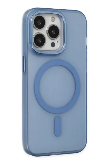 Newface iPhone 14 Pro Kılıf Lodos Magneticsafe Mat Kapak - Sierra Blue resmi