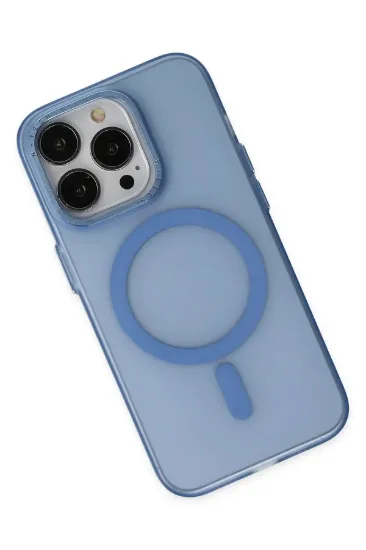 Newface iPhone 14 Pro Kılıf Lodos Magneticsafe Mat Kapak - Sierra Blue resmi