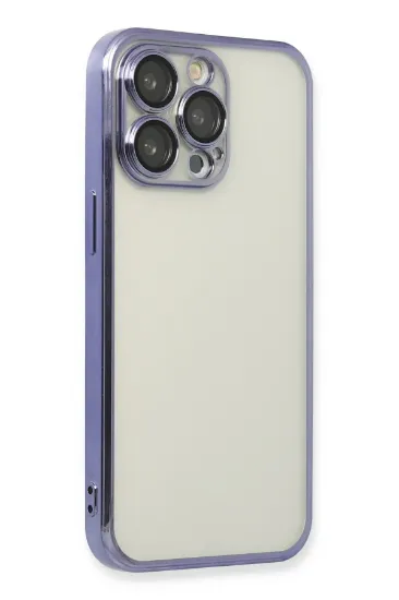 Newface iPhone 13 Pro Max Kılıf Razer Lensli Silikon - Mor resmi