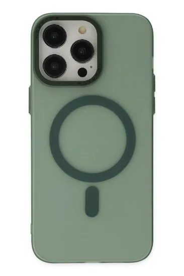 Newface iPhone 14 Pro Max Kılıf Lodos Magneticsafe Mat Kapak - Köknar Yeşili resmi