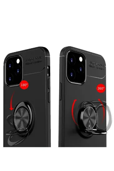 Newface iPhone 12 Kılıf Range Yüzüklü Silikon - Kırmızı resmi