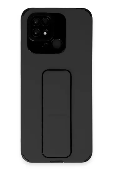 Newface Xiaomi Redmi 10C Kılıf Mega Standlı Silikon - Siyah resmi