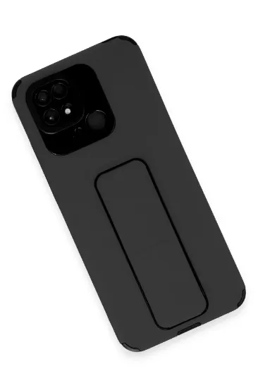 Newface Xiaomi Redmi 10C Kılıf Mega Standlı Silikon - Siyah resmi