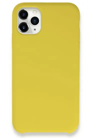 Newface iPhone 11 Pro Max Kılıf Lansman Legant Silikon - Sarı resmi
