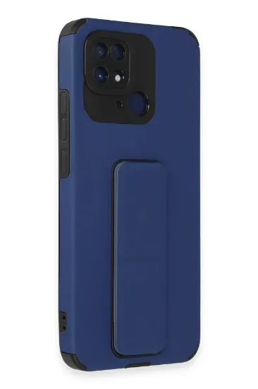 Newface Xiaomi Redmi 10C Kılıf Mega Standlı Silikon - Mavi resmi