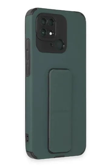 Newface Xiaomi Redmi 10C Kılıf Mega Standlı Silikon - Yeşil resmi