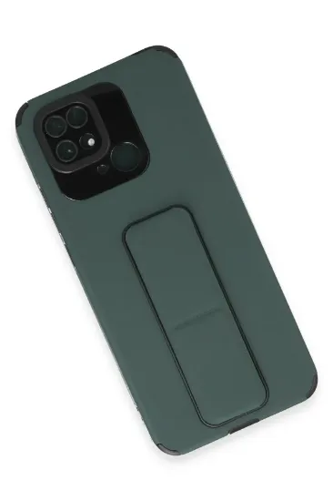 Newface Xiaomi Redmi 10C Kılıf Mega Standlı Silikon - Yeşil resmi