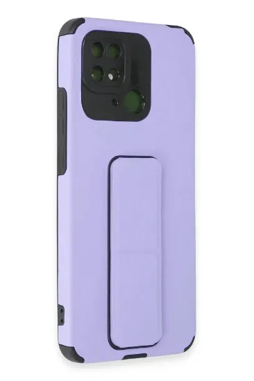 Newface Xiaomi Redmi 10C Kılıf Mega Standlı Silikon - Lila resmi