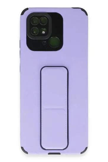 Newface Xiaomi Redmi 10C Kılıf Mega Standlı Silikon - Lila resmi