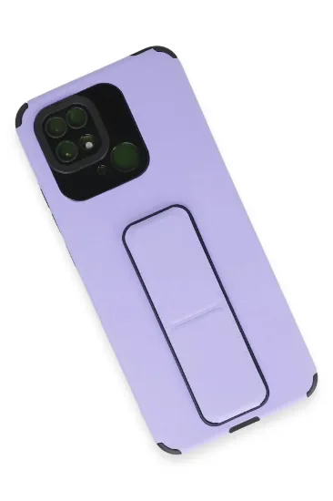 Newface Xiaomi Redmi 10C Kılıf Mega Standlı Silikon - Lila resmi