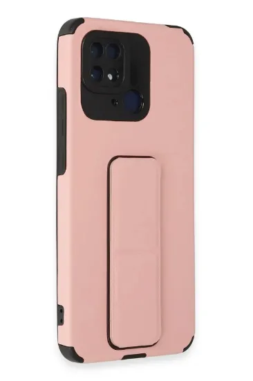 Newface Xiaomi Redmi 10C Kılıf Mega Standlı Silikon - Pudra resmi