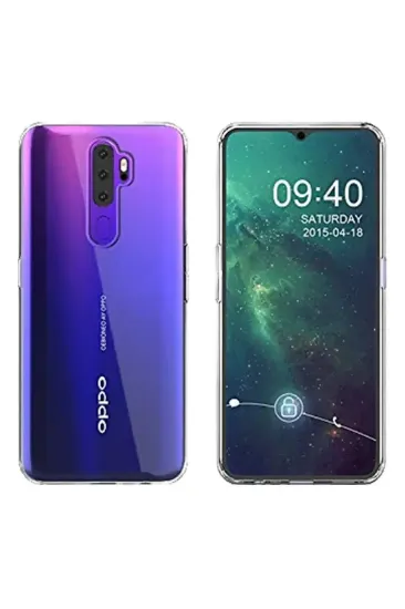 Newface Oppo A5 2020 Kılıf Lüx Şeffaf Silikon resmi