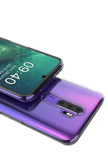 Newface Oppo A5 2020 Kılıf Lüx Şeffaf Silikon resmi
