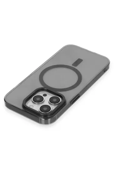 Newface iPhone 14 Pro Kılıf Anka PC Magneticsafe Sert Metal Kapak - Siyah resmi