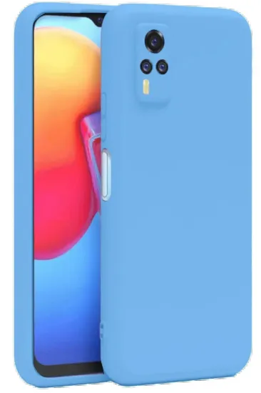 Newface Vivo Y53S Kılıf Nano içi Kadife Silikon - Mavi resmi