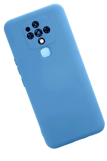 Newface Tecno Camon 16 Kılıf Nano içi Kadife Silikon - Mavi resmi