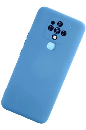 Newface Tecno Camon 16 Kılıf Nano içi Kadife Silikon - Mavi resmi