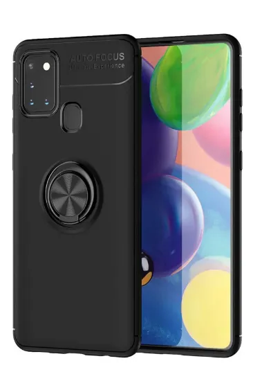 Newface Samsung Galaxy M31 Kılıf Range Yüzüklü Silikon - Siyah resmi
