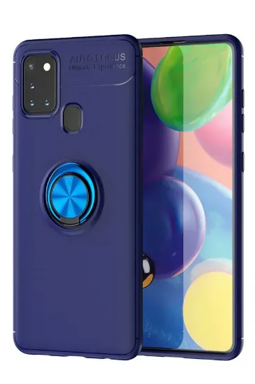 Newface Samsung Galaxy M31 Kılıf Range Yüzüklü Silikon - Mavi resmi