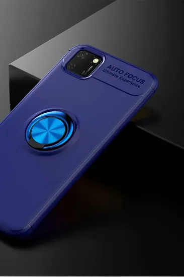 Newface Huawei Y5P Kılıf Range Yüzüklü Silikon - Mavi resmi