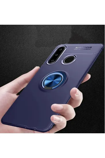 Newface Huawei Y6P Kılıf Range Yüzüklü Silikon - Mavi resmi
