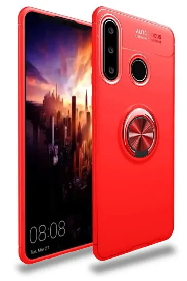 Newface Huawei Y6P Kılıf Range Yüzüklü Silikon - Kırmızı resmi