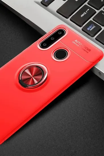 Newface Huawei Y6P Kılıf Range Yüzüklü Silikon - Kırmızı resmi
