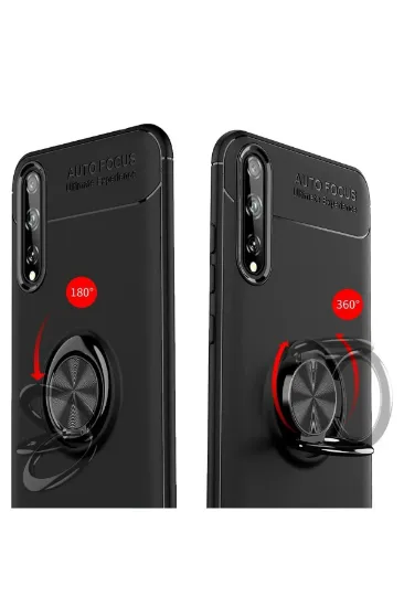 Newface Huawei P Smart S Kılıf Range Yüzüklü Silikon - Siyah resmi