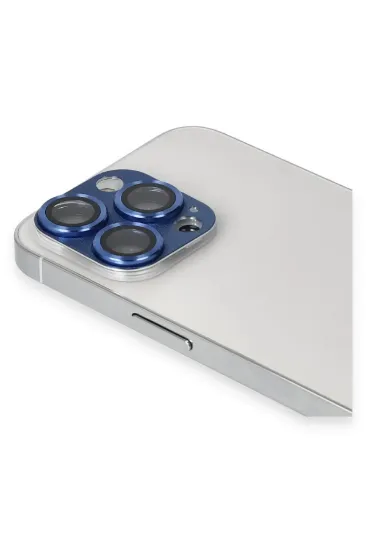 Newface iPhone 13 Pro Max Pers Alüminyum Kamera Lens - Lacivert resmi