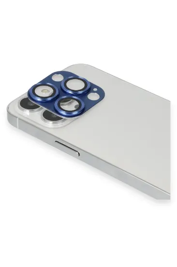 Newface iPhone 13 Pro Max Pers Alüminyum Kamera Lens - Lacivert resmi