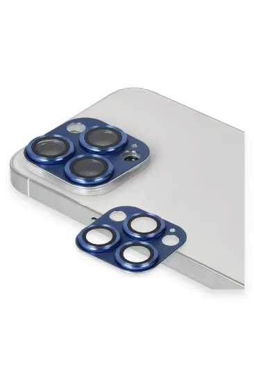 Newface iPhone 13 Pro Max Pers Alüminyum Kamera Lens - Lacivert resmi