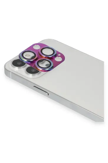 Newface iPhone 13 Pro Max Pers Alüminyum Kamera Lens - Rainbow resmi