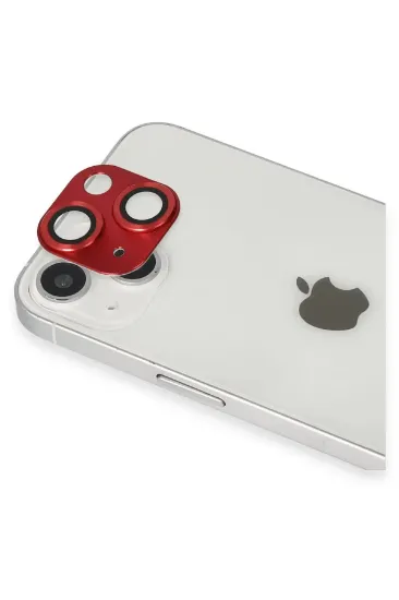 Newface iPhone 13 Pers Alüminyum Kamera Lens - Kırmızı resmi