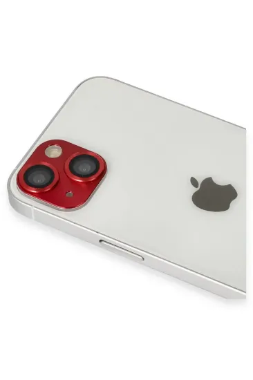 Newface iPhone 13 Pers Alüminyum Kamera Lens - Kırmızı resmi