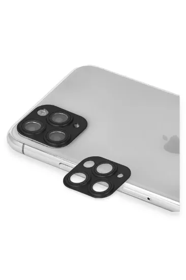 Newface iPhone 11 Pro Max Pers Alüminyum Kamera Lens - Siyah resmi